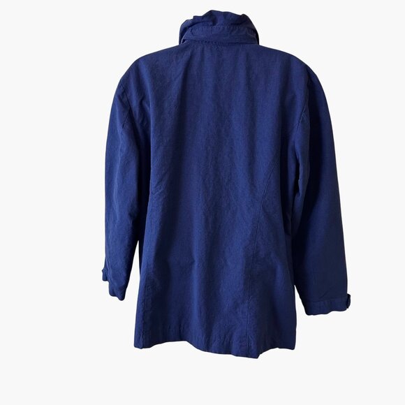 Chicos  Stylist Outerwear High Collared Button Up Jacket Blue Size 3 - Picture 2 of 8